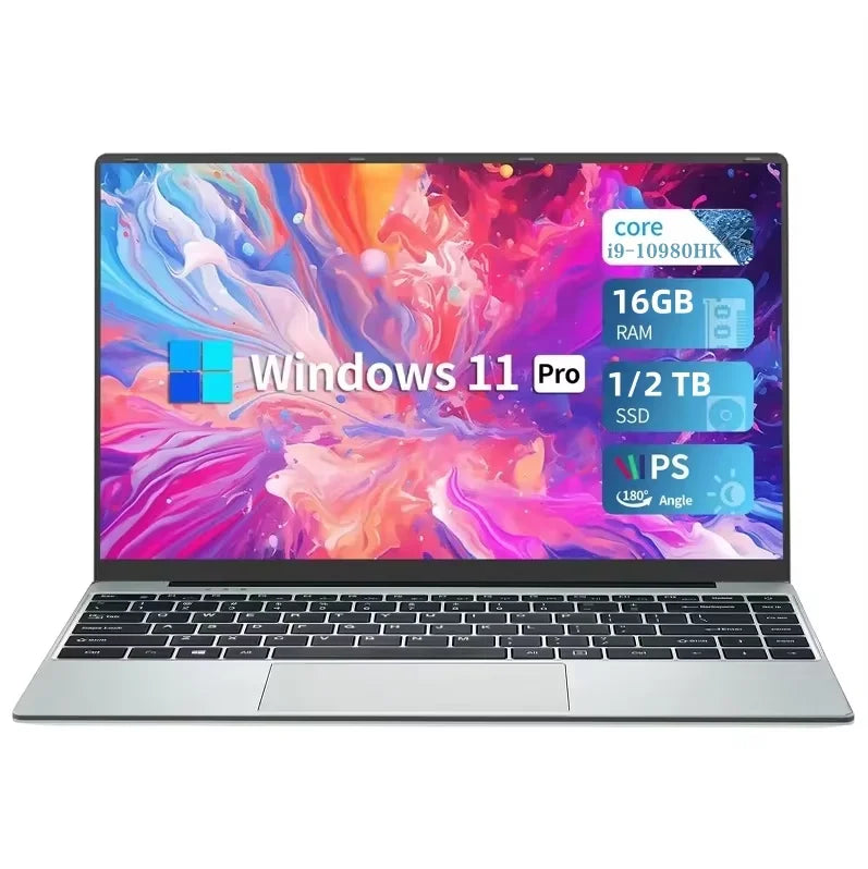 FUCHU 14.1" Laptop – Intel Core i9-10980HK, 16GB DDR4, up to 2TB SSD, Windows 11 Pro