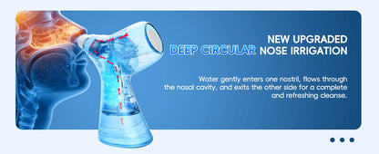 Self-Cleaning Nasal Irrigator & Water Flosser Combo | 30 Sinus Salt Packets | Auto Waste Collection