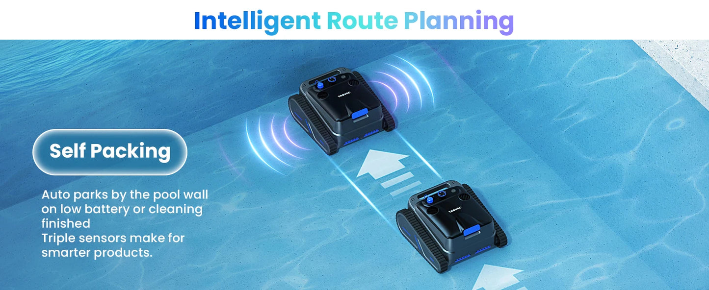 Cordless Robotic Pool Cleaner | 4 Motors, Wall & Waterline Cleaning, 300min Battery, Inground Pools