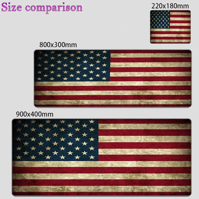USA Flag XXL Extended Gaming Mouse Pad – 900x400mm Anti-Slip Desk Mat for Keyboard & Mouse