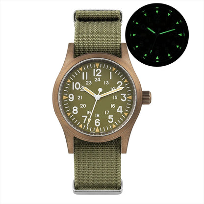 Militado ML05 Vintage Field Watch – 38mm, VH31 Sweep, Sapphire AR Crystal, Luminous