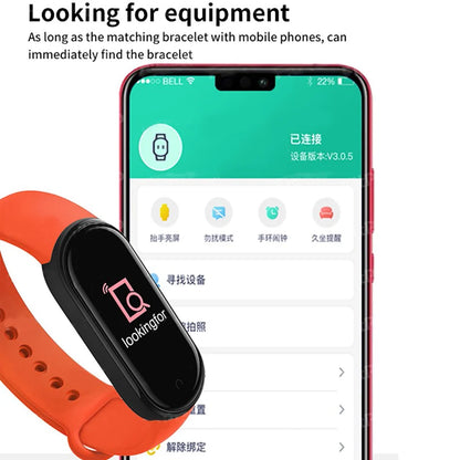 R.E.D. Shopping M6 Smart Fitness Bracelet with heart rate monitor, sleep tracking, and IP67 waterproof design.