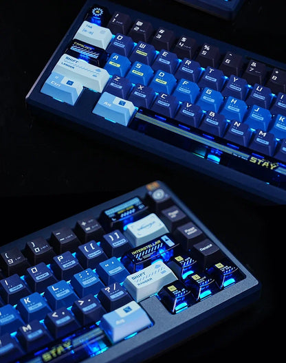 Titan Nation Interstellar Crossing Keycaps Original Height PBT Material PC Transparent Thermally Sublimated HighQuality 144 Keys