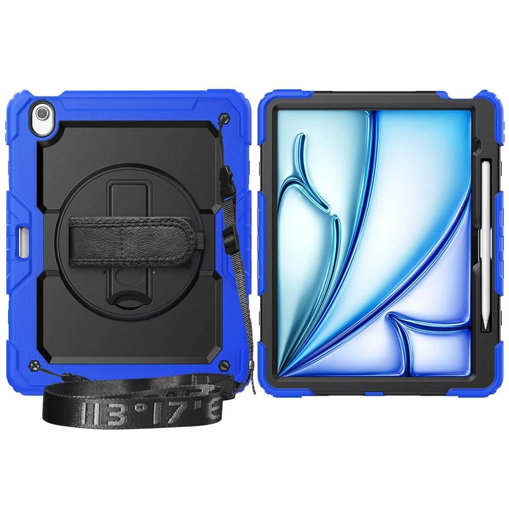 WeFor Heavy Duty iPad Case – Screen Protector, Shoulder Strap & Pencil Holder for iPad 11 A16, Air 11 & Air 13 M3 (2025)