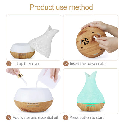 WiFi Smart Air Humidifier & Aroma Diffuser 400ml – Essential Oil, Wood Ball Design