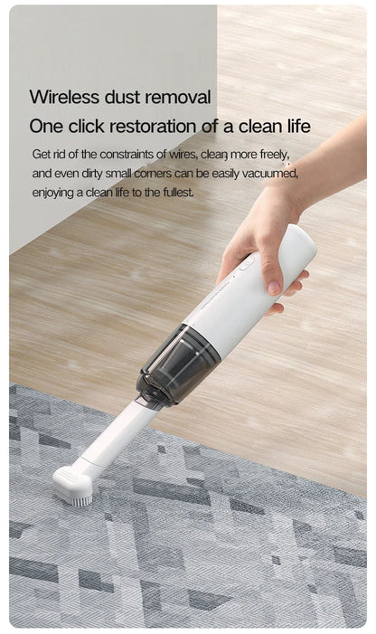 Portable Handheld Vacuum Cleaner – Wireless Charging, Metal Filter, 50W, Car & Home