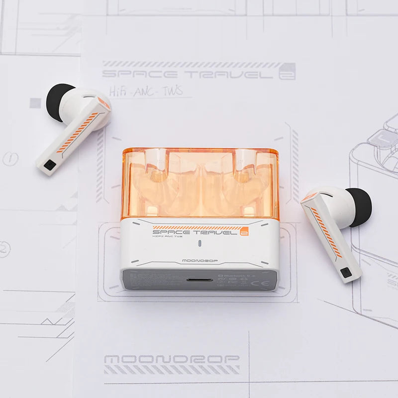 MOONDROP Space Travel 2 TWS Earbuds – HiFi ANC, Bluetooth 6.0, Low-Latency Game Mode, SBC/AAC