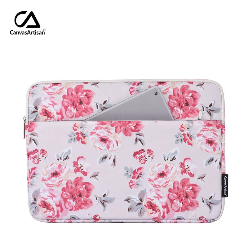 Laptop Sleeve Bag 11–15.6 Inch – Canvas, Zipper, for MacBook, Lenovo, HP, Acer – Multiple Prints