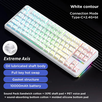 AULA F87 Pro Tri-mode Mechanical Keyboard – 8000mAh, Hot-Swap, RGB, PBT, Gasket Mount