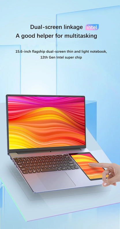 15.6" + 7" Dual Screen Laptop Intel N100 | 8–32GB DDR4 | Up to 2TB SSD | Win11