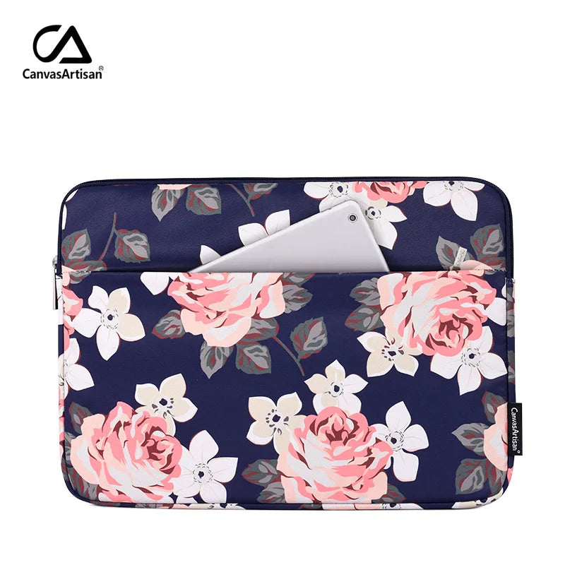 Laptop Sleeve Bag 11–15.6 Inch – Canvas, Zipper, for MacBook, Lenovo, HP, Acer – Multiple Prints