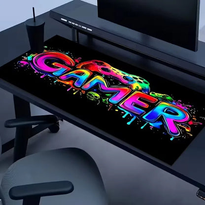 XXL Neon Glow-in-the-Dark Gaming Mouse Pad – Non-Slip Rubber Desk Mat