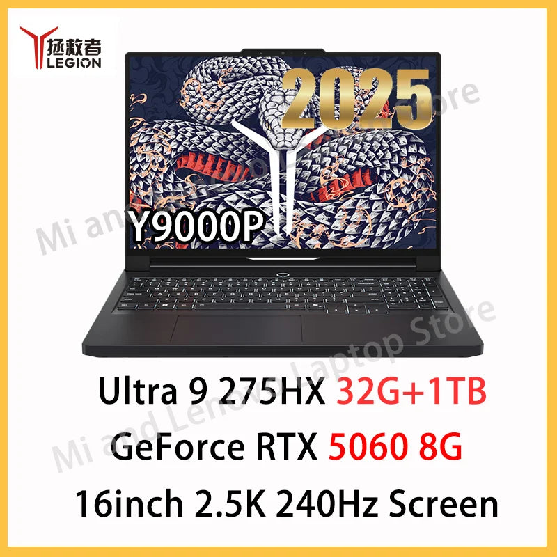 Lenovo Legion Y9000P 2025 – Intel Ultra 9 275HX, RTX 5060/5070, 32GB DDR5, 1TB, 16" 2.5K 240Hz OLED
