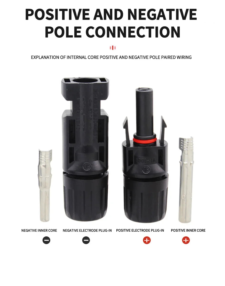 Solar Panel Connector Kit 1000V 30A – PV MC4 Connectors 2.5/4/6mm²