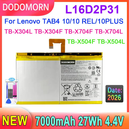Lenovo Tab4 10 Replacement Battery L16D2P31 — 7000mAh 27Wh, TB-X304/TB-X704/TB-X504