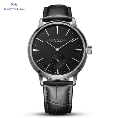 Seagull Men's Business Mechanical Watch – 50M Waterproof, Leather Strap, Valentine Gift