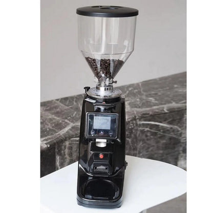 R.E.D. Shopping ITOP coffee grinder with touch screen, 60mm flat burr, aluminum alloy body for home espresso brewing.