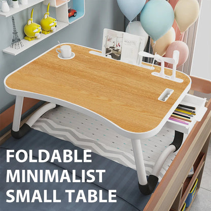 Portable Laptop Desk with USB Light & Fan – Foldable Adjustable Table for Bed & Sofa