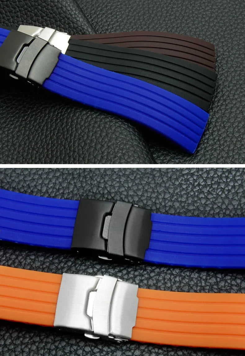 Quick Release Silicone Watch Strap 18–24mm – For Huawei, Seiko, Omega, Fossil & More
