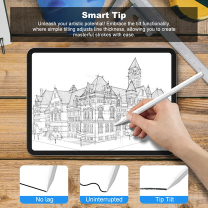 iPad Stylus Pen – Wireless Charging, Palm Rejection, Tilt Sensitivity for iPad Pro, Air, Mini