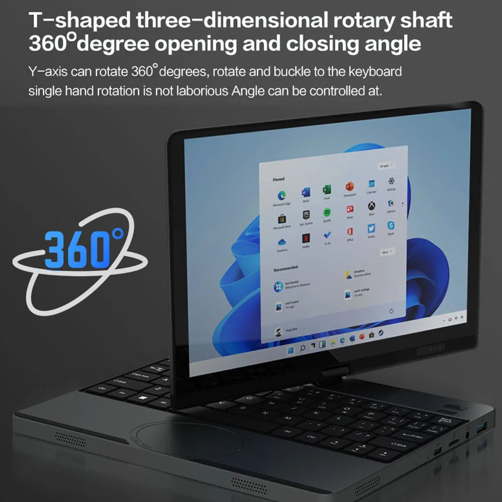 CRELANDER 10.5" Yoga 2-in-1 Laptop – Intel N150, 16/32GB DDR4, up to 2TB SSD, 2K Touch, Windows 11