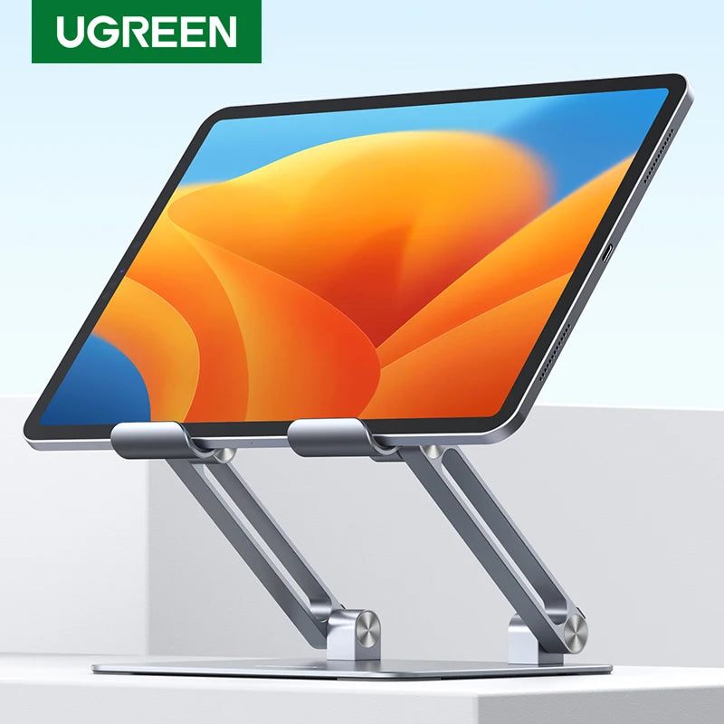 UGREEN LP134 Aluminum Tablet & Phone Stand – Adjustable Desk Holder for iPad, iPhone, Xiaomi & Laptops