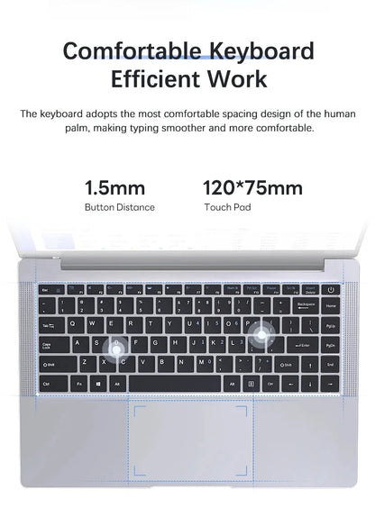 14.1" Portable Laptop – Intel Core i7-8650U or Atom A3950, 12GB RAM, up to 2TB SSD, 4K HD | Windows 11 Office
