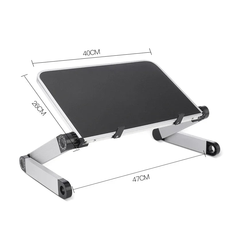 Adjustable Folding Laptop Desk for Bed – Portable Notebook Stand with Cooling Fan