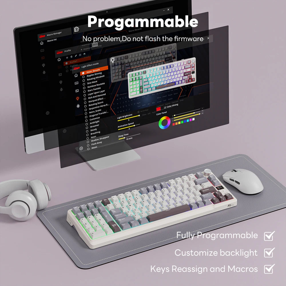 RK ROYAL KLUDGE L98 Left-Handed Mechanical Keyboard – 95%, Gasket, Tri-Mode, RGB, Hot-Swap