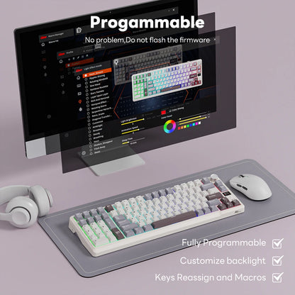 RK ROYAL KLUDGE L98 Left-Handed Mechanical Keyboard – 95%, Gasket, Tri-Mode, RGB, Hot-Swap