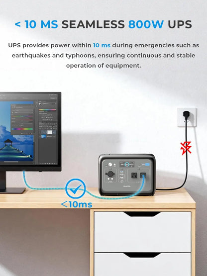 OUKITEL P800E Portable Power Station 800W | 512Wh LiFePO4 | Solar Generator