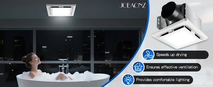 Bathroom Exhaust Fan with LED Light 110 CFM – 3 Color Temps, 1000LM, Ultra Quiet 2.5 Sones