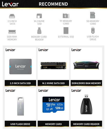 Lexar SD Card UHS-II | V60 / V90 | 4K 8K | 32GB–512GB | SDHC SDXC for Camera