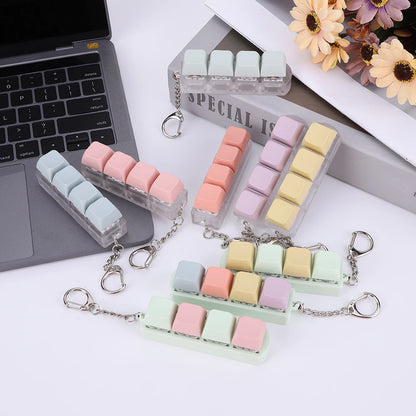 4-Key Mechanical Keyboard Switch Tester – DIY Keycaps, Fidget Toy, Stress Relief Keychain