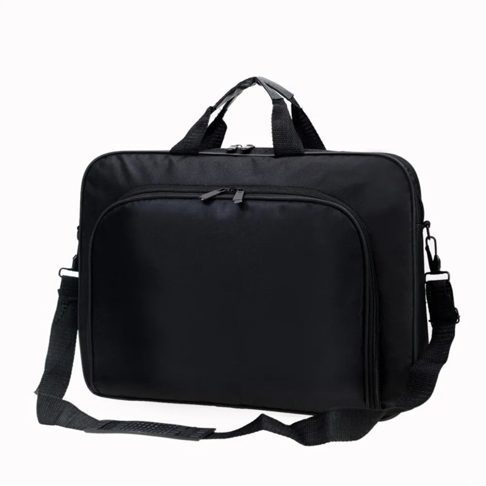 Waterproof Laptop Briefcase Bag – 15", 15.6", 17", Nylon, Dual Zipper, Shoulder Strap