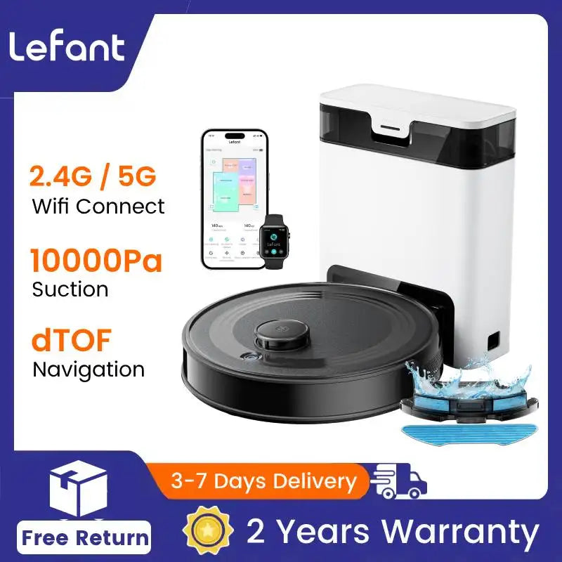 Lefant M2S Pro Robot Vacuum Cleaner – 10000Pa, Laser Navigation, Auto Dust Station