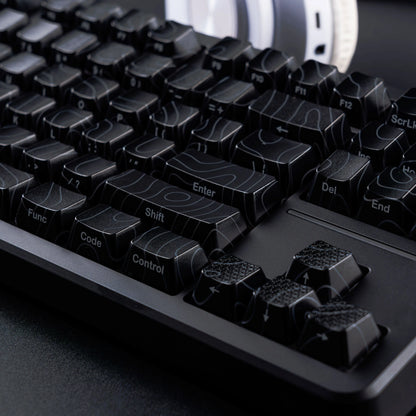 XVX Topographic Keycaps 118 Keys – OEM Profile, Shine-Through, IMD-Tech, Side Print