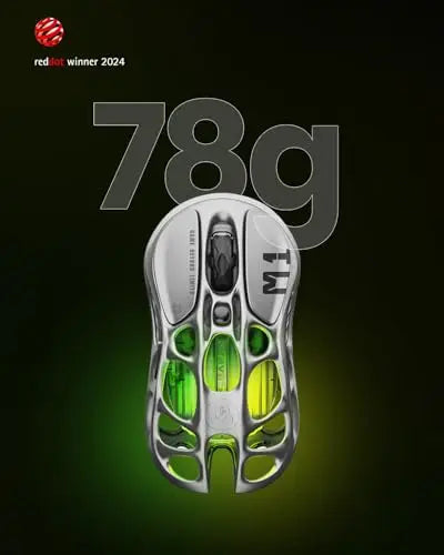 GravaStar Mercury M1 Pro Gaming Mouse – Magnesium Alloy, 26,000 DPI, PAW3395DM, 5 Programmable Buttons