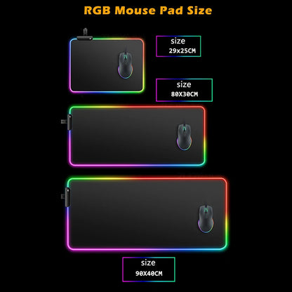Kawaii Pink Hatsune Miku Anime RGB Mouse Pad – XXL LED Gaming Deskmat, Keyboard Carpet