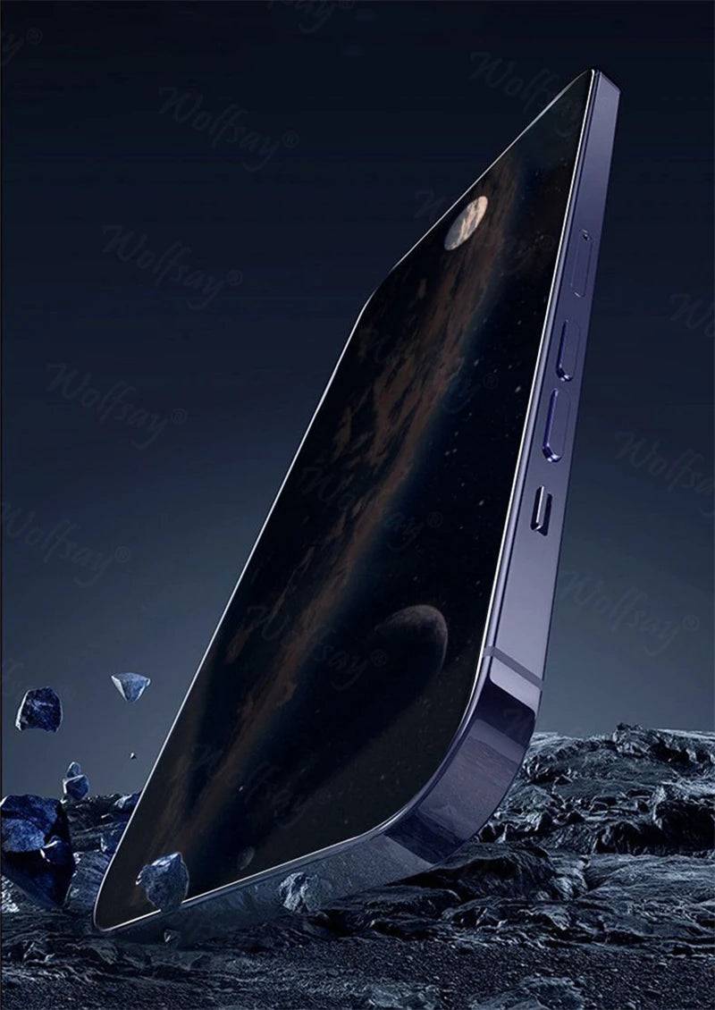 Xiaomi Poco C65 anti-spy privacy tempered glass screen protector showing clear, protective film on mobile phone screen.