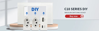 DELEFU Tempered Glass Smart Wall Socket with USB-C | Tuya WiFi | 10A–20A
