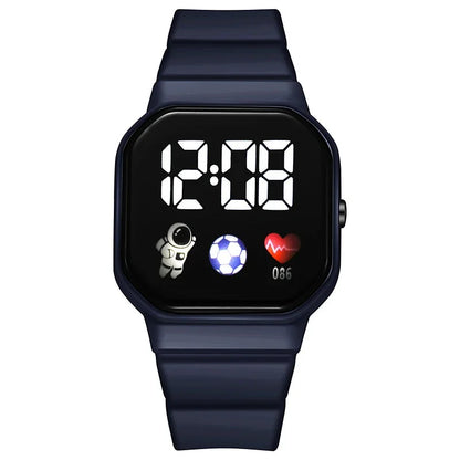 Kids LED digital sports watch with football design, silicone strap, suitable for boys and girls by R.E.D. Shopping
