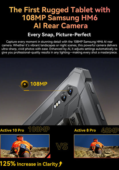 Blackview Active 10 Pro Rugged Tablet – 5G, 11" FHD+, 12GB+512GB, 30000mAh, 108MP