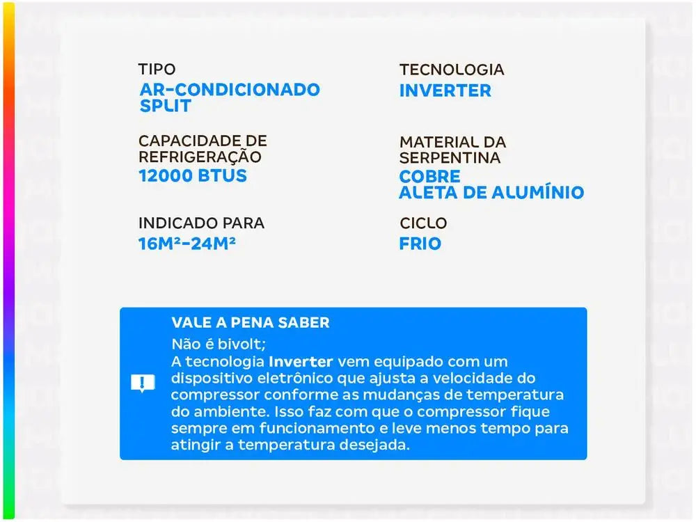 Gree Inverter Split Air Conditioner 12000 BTU | Cold Only | GWC12ATBXA | 220V