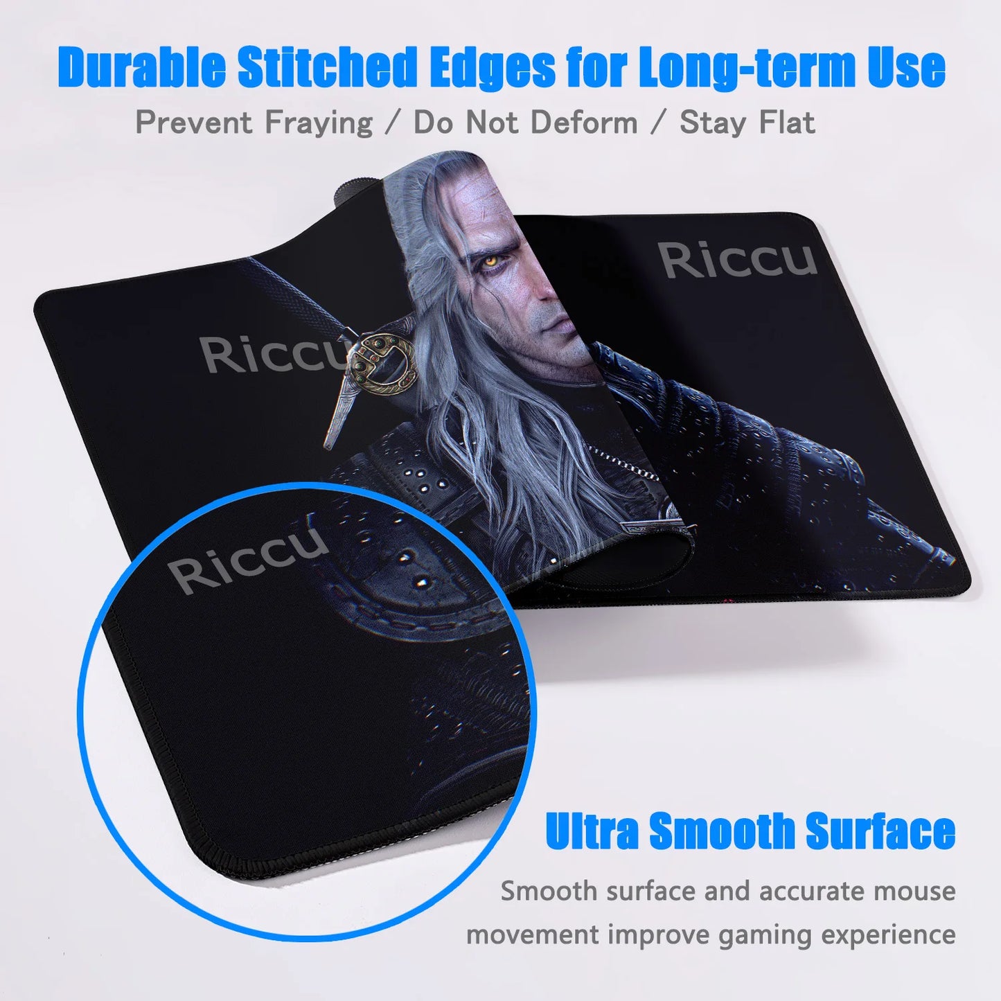 The Witcher 3 XXL Gaming Mouse Pad – Non-Slip, Lockedge, Thickened, Oversized Deskmat