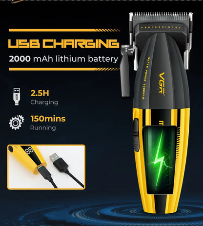 VGR Clipper Professional Hair Trimmer Electric Hair Cutting Machine 9000 RPM Hair Clipper Barber Cordless Clipper for Men V-285