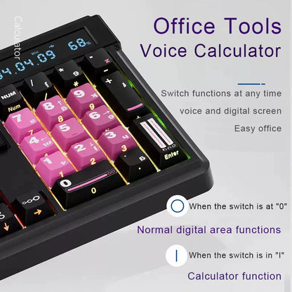 SKYLOONG GK104 Pro Full-Size Wireless Mechanical Keyboard – 104 Key, Hot-Swap, RGB, Macro Knob