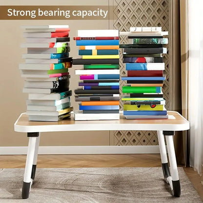 Portable Laptop Desk with USB Light & Fan – Foldable Adjustable Table for Bed & Sofa