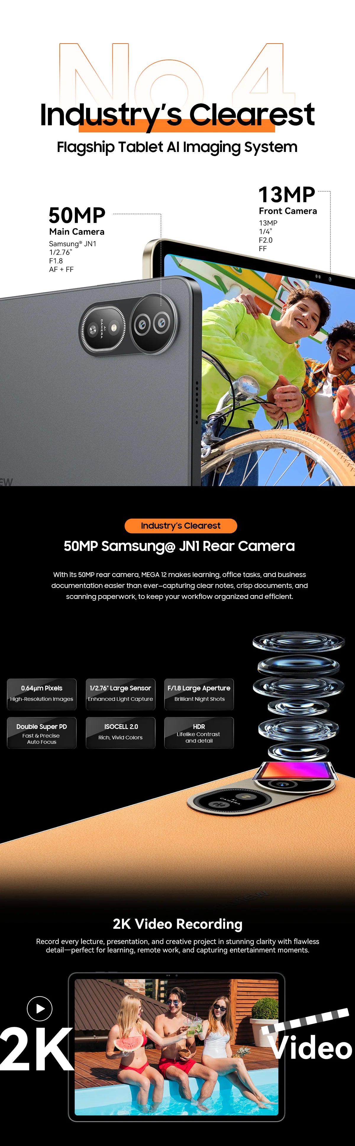 Blackview MEGA 12 Tablet 5G – 12.2" 2.4K 120Hz, Dimensity 7200, IP69K, 10000mAh