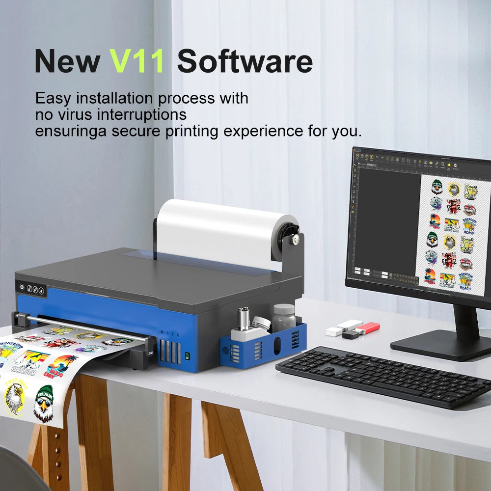 A3 XP600 DTF Printer with Roll Feeder – Direct to Film T-Shirt Printing Machine